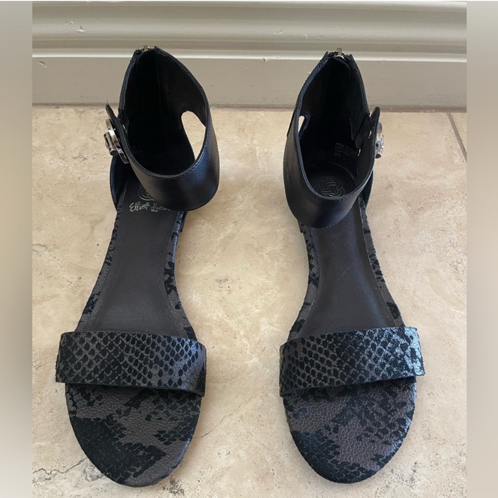 Black Ankle-Strap Flat Sandals